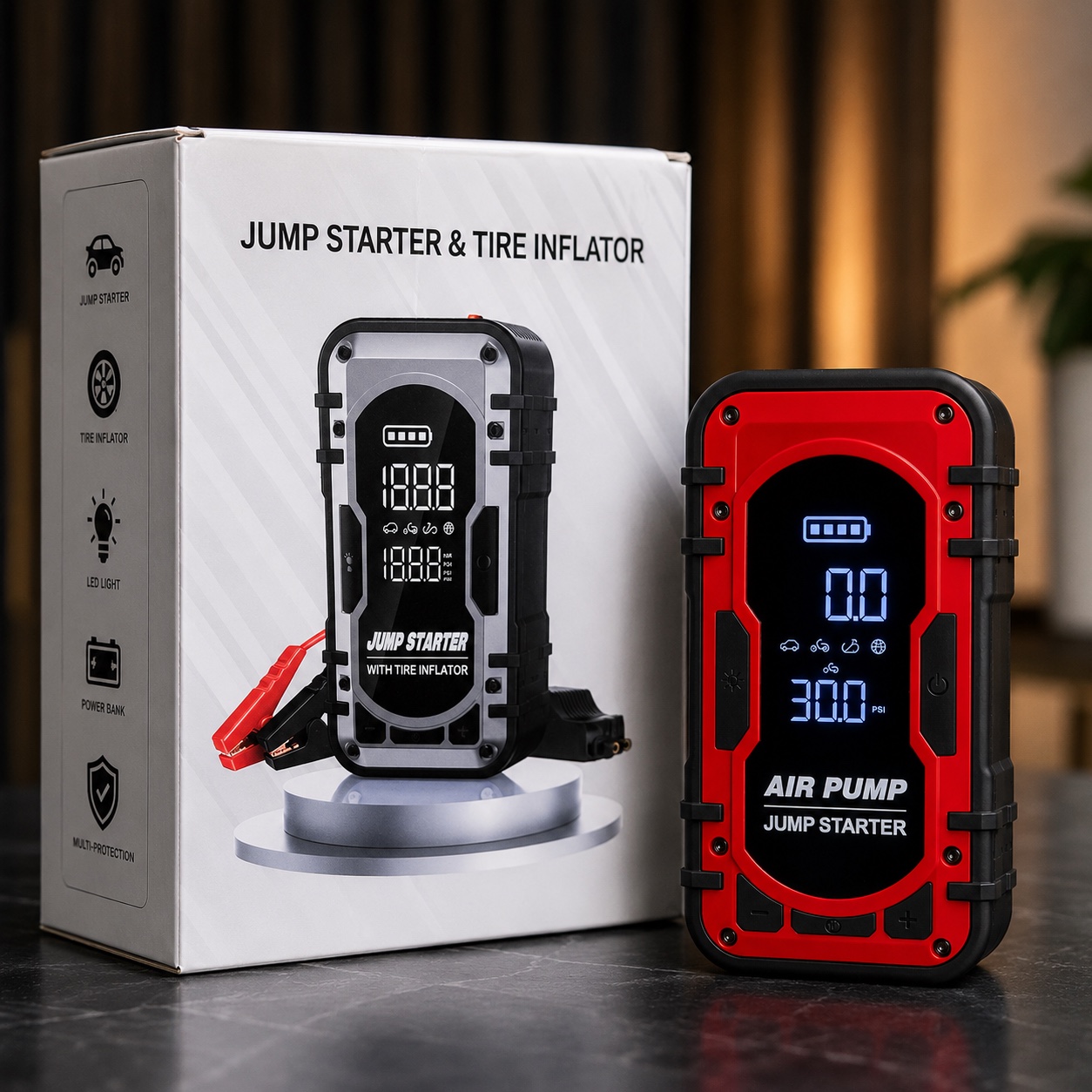 RoadGuard retail package with the Red / Black product